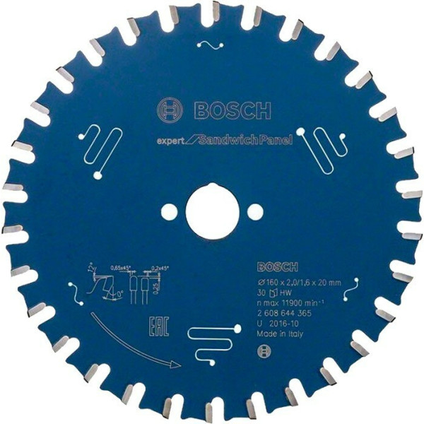 Пиляльний диск Bosch Expert for Sandwich Panel 160x20x2/1,6x30 T (2608644365)