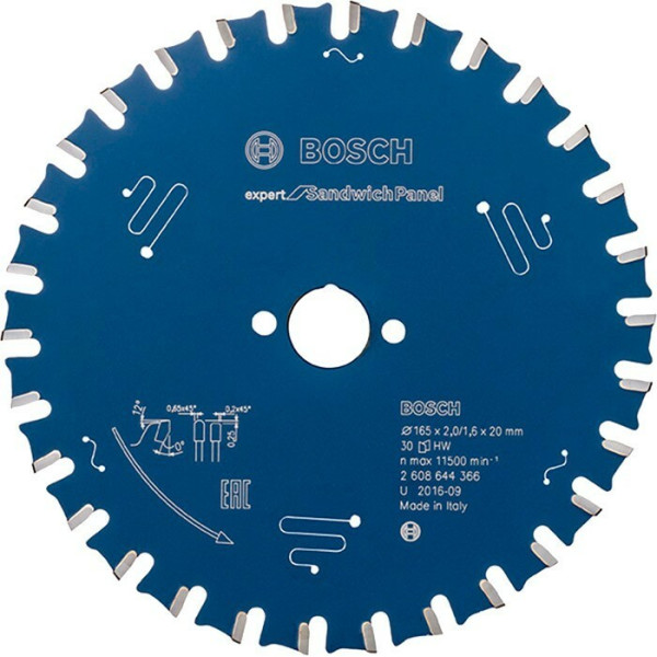 Пиляльний диск Bosch Expert for Sandwich Panel 165x20x2/1,6x30 T (2608644366)