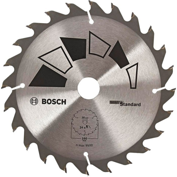 Пиляльний диск Bosch Standard GT WO H 160×2,2×20 мм, 24 зуба (2609256810)