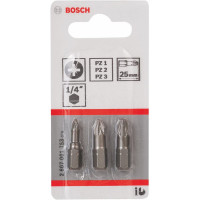 Набір біт Bosch Extra Hart PZ1, PZ2, PZ3, 25 мм (3 шт) (2607001753)