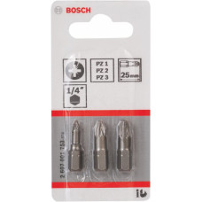 Набір біт Bosch Extra Hart PZ1, PZ2, PZ3, 25 мм (3 шт) (2607001753)