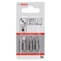 Набір біт Bosch Extra Hart S1х5,5, PH2, PZ2, 25 мм (3 шт) (2607001766)