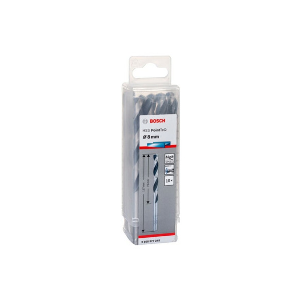 Свердло Bosch HSS-PointTeQ, 8×75×117 мм, 10 шт (2608577248)
