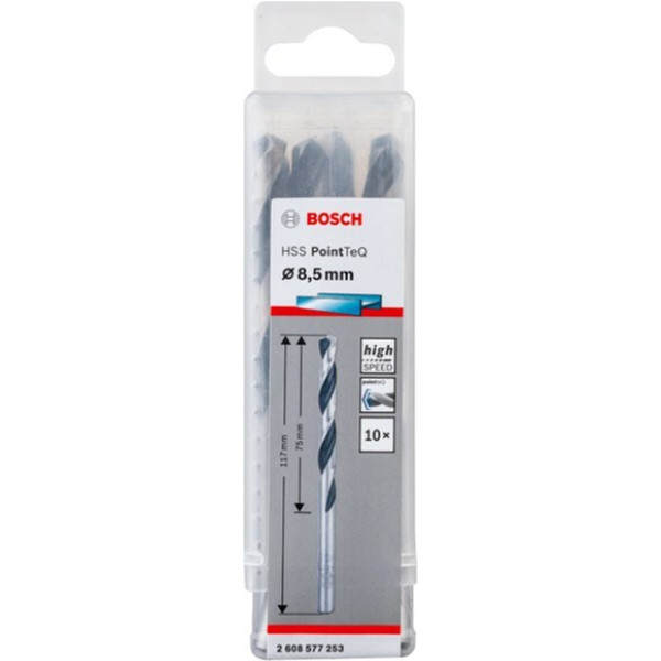Свердло Bosch HSS-PointTeQ, 8,5×75×117 мм, 10 шт (2608577253)