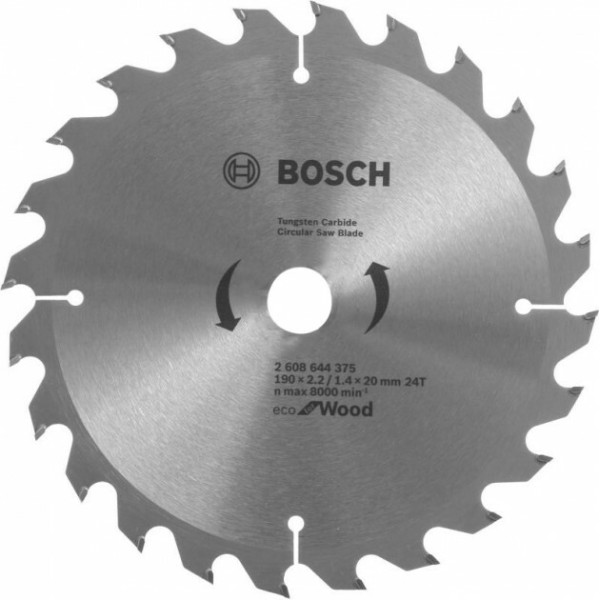 Пиляльний диск Bosch Eco for Wood 190x2,2x20-24T (2608644375)