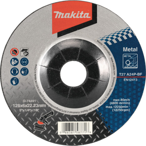Шліфувальний диск по металу 125x6.0x22.23, A24P (D-74491)