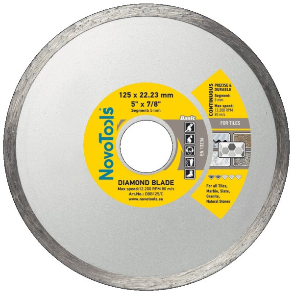 Алмазний круг  NovoTools  Basic 125 мм*5 мм*22,23 мм Плитка (DBB125/C)