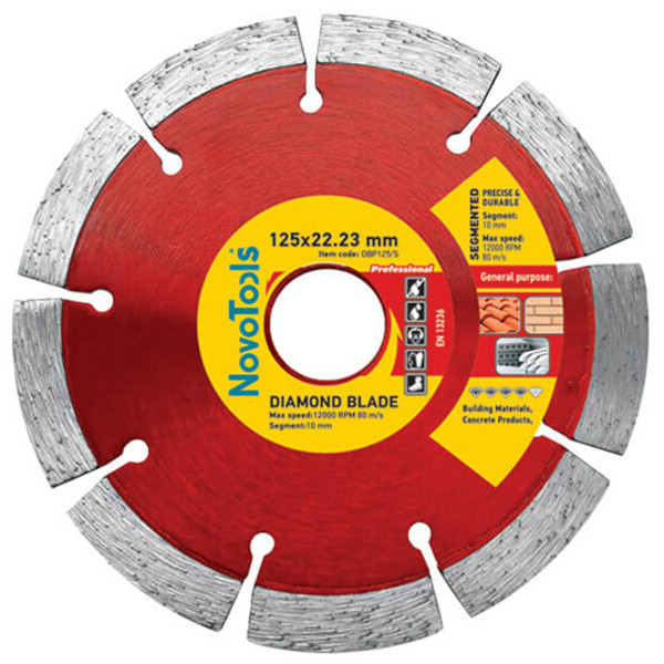 Алмазний круг NovoTools Professional 125 мм*10 мм*22,23 мм Сегмент (DBP125/S)