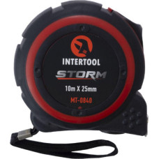 Рулетка із металевим полотном 10м*25 мм, нейлонове покриття полотна STORM (MT-0840)