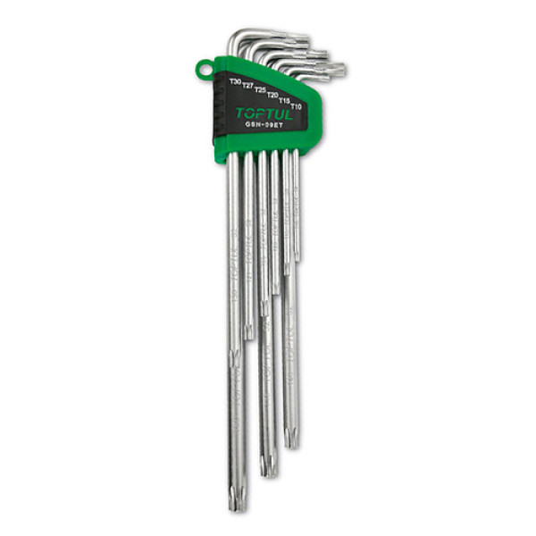 Набір Г-обр. ключів TORX T10-T50 9од. супердовгих з отвором TOPTUL GSN-09ETgsn -09 (GSN-09ET)