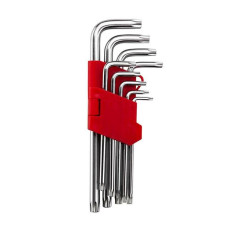 Набір Г-подібних ключів TORX подовжених 9 шт, Т10-Т50, Cr-V (HT-0608)