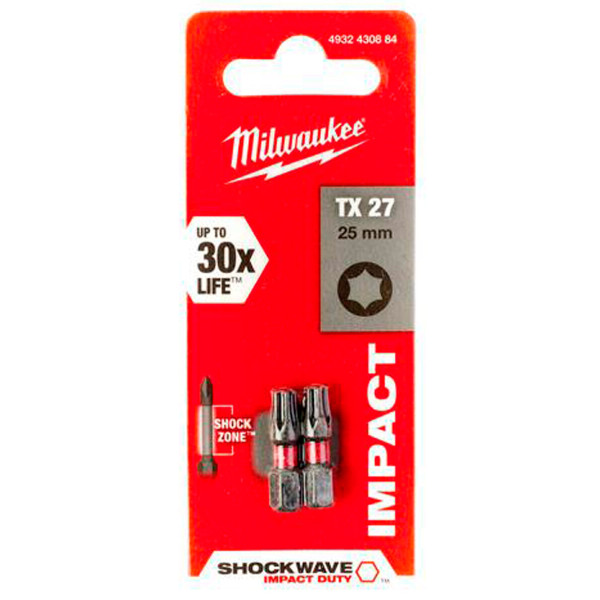 Біта SHOCKWAVE MILWAUKEE, TX27, 25мм, (2шт) ( Код УКЗЕД:8207 90 30 00) (4932430884)
