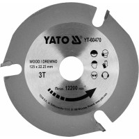 Диск пиляльний по дереву YATO : Ø125 x 22.23 x 3.8 мм, 3 зубці, R.P.M до 12200 1/хв (YT-60470)