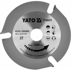 Диск пиляльний по дереву YATO : Ø125 x 22.23 x 3.8 мм, 3 зубці, R.P.M до 12200 1/хв (YT-60470)
