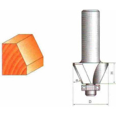 Фреза ГЛОБУС 1024 d12 80°x93 кромочна конусна з нижнім підшипником (1024-d12-80°X93-G)
